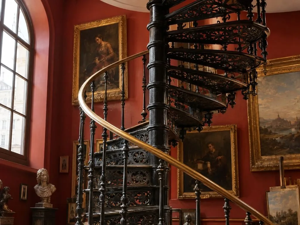 La escalera de caracol que conecta los dos talleres de Gustave Moreau