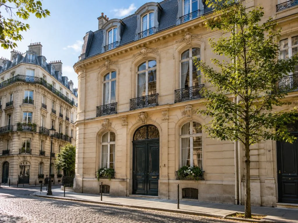La fachada del 14 rue Catherine-de-La-Rochefoucauld, París 9.º
